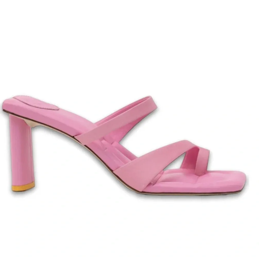 ONCEPT Monaco Prism Pink Leather Toe Loop Stappy Heel Sandals Size 8